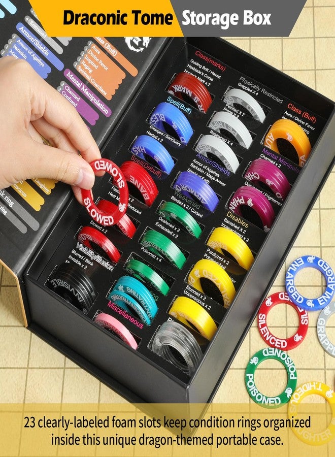 Grajar 52 Unique DND Miniatures Condition Rings, 92 PCS Status Effects Markers - Including 5 Customizable Blank Rings, Ideal for Dungeons and Dragons & 5th Edition, Best DND Gifts for DM - Image 4